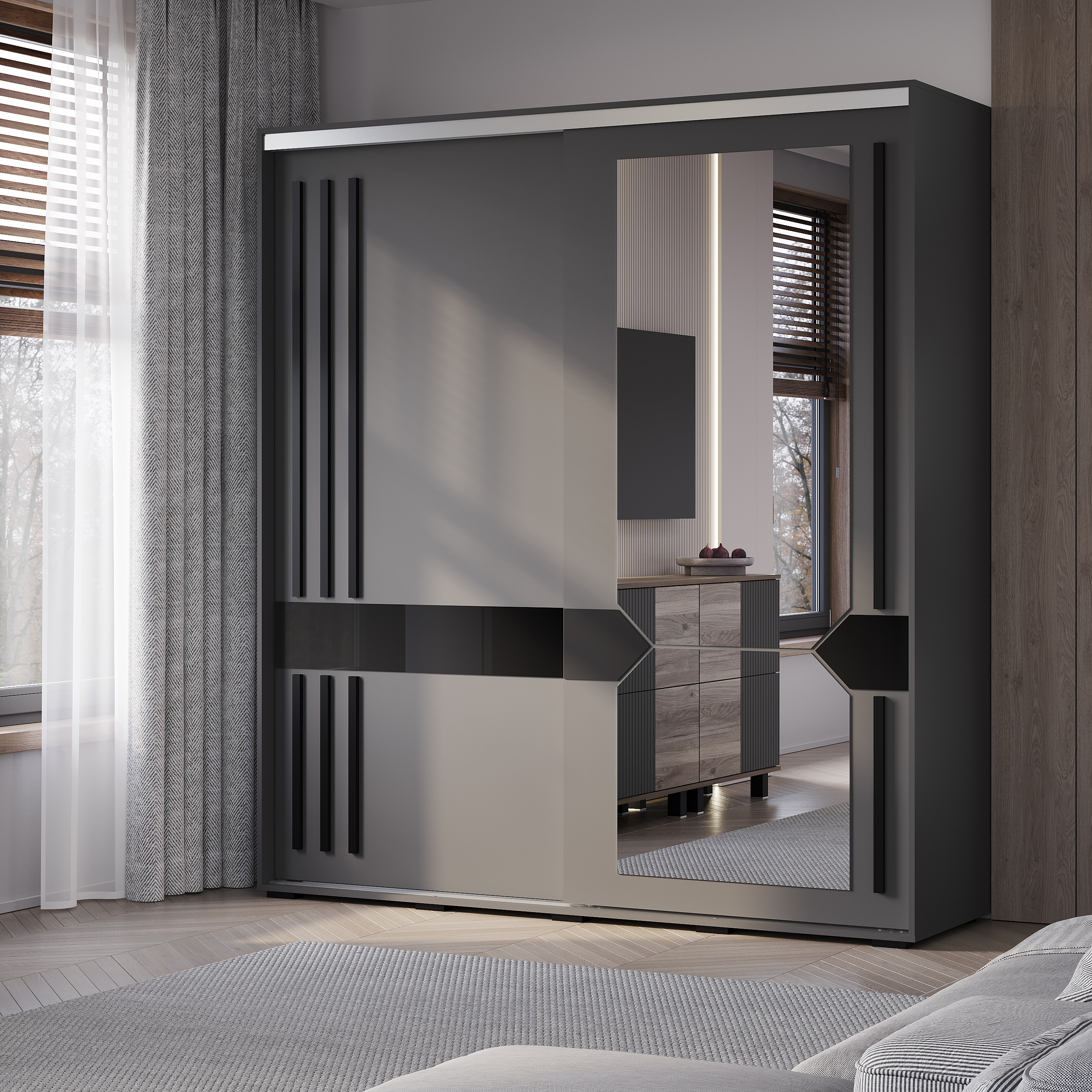 Шкаф-купе Крафт-9 графит