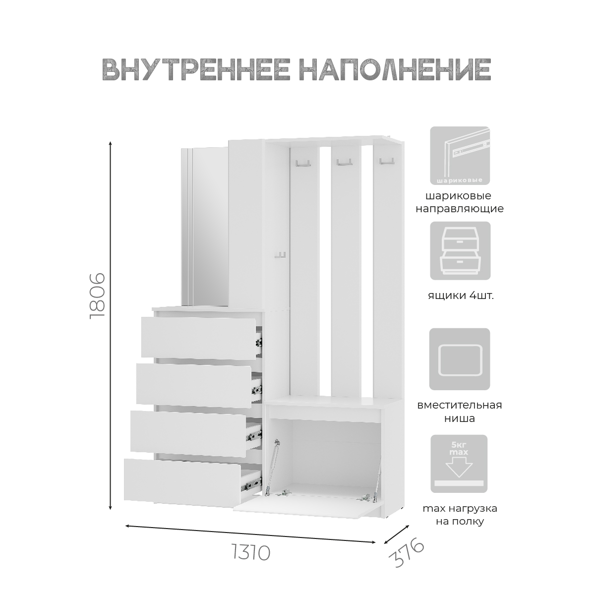 Прихожая Симпл ПР-04 белый