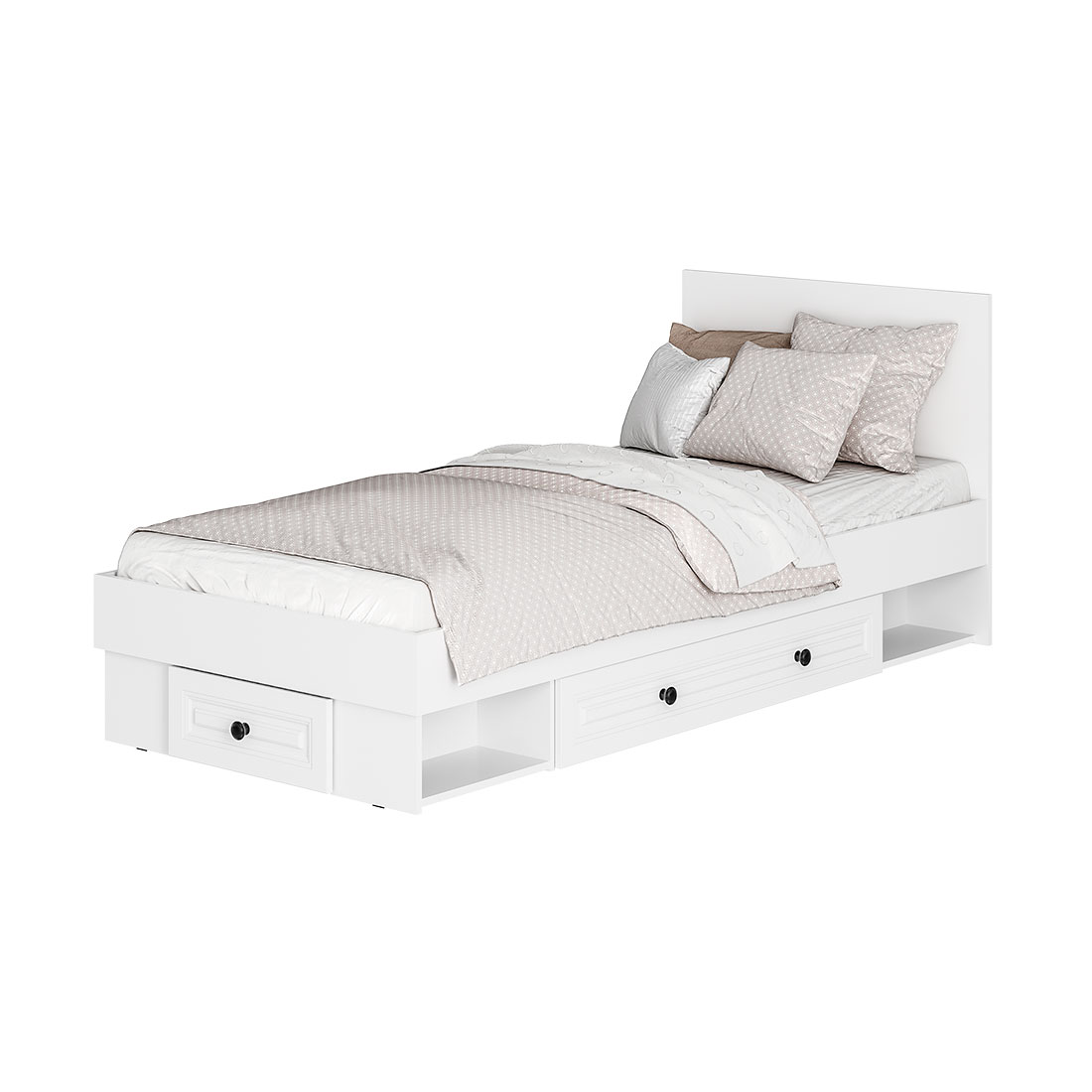 Кровать 0,9 Софт КР-01 белый/эмаль белая F26