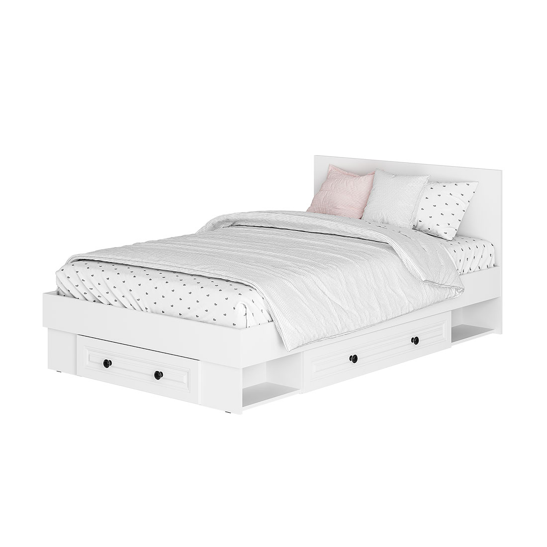 Кровать 1,2 Софт КР-06 белый/эмаль белая F26