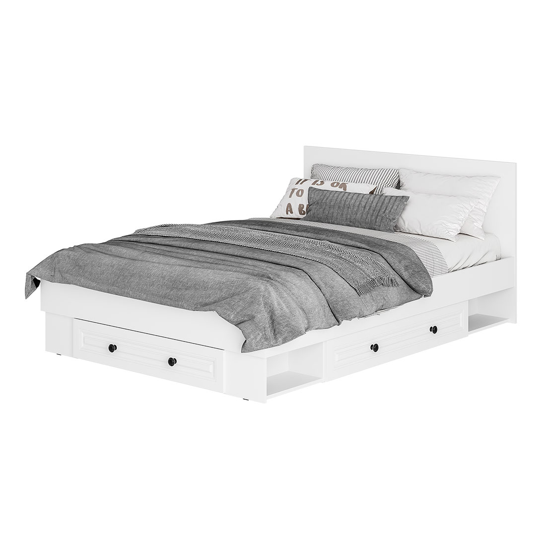Кровать 1,4 Софт КР-11 белый/эмаль белая F26
