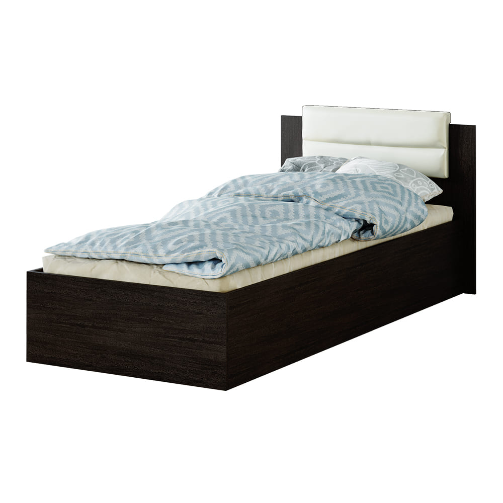 Кровать Фиеста NEW 0,9 м с мягким изголовьем венге