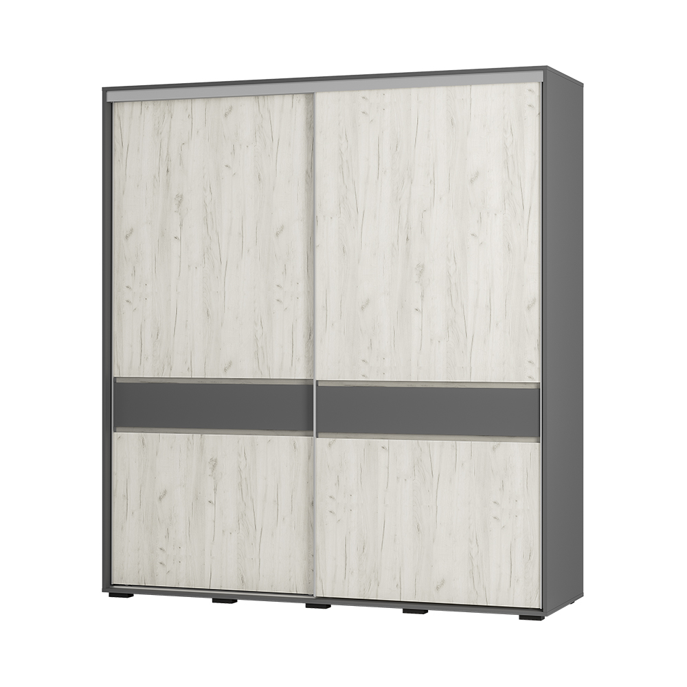 Шкаф-купе Крафт-10 графит/дуб крафт белый