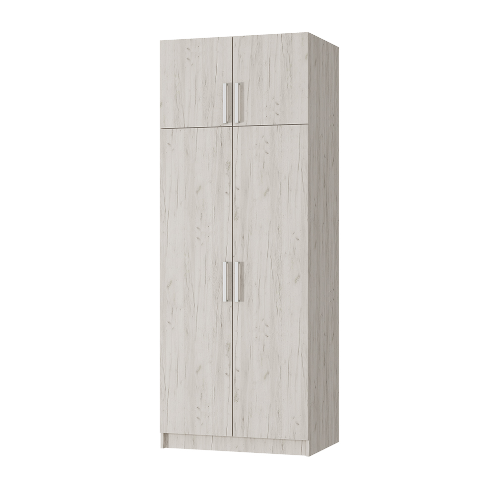 Шкаф 2-х створчатый с перегородкой дуб крафт белый