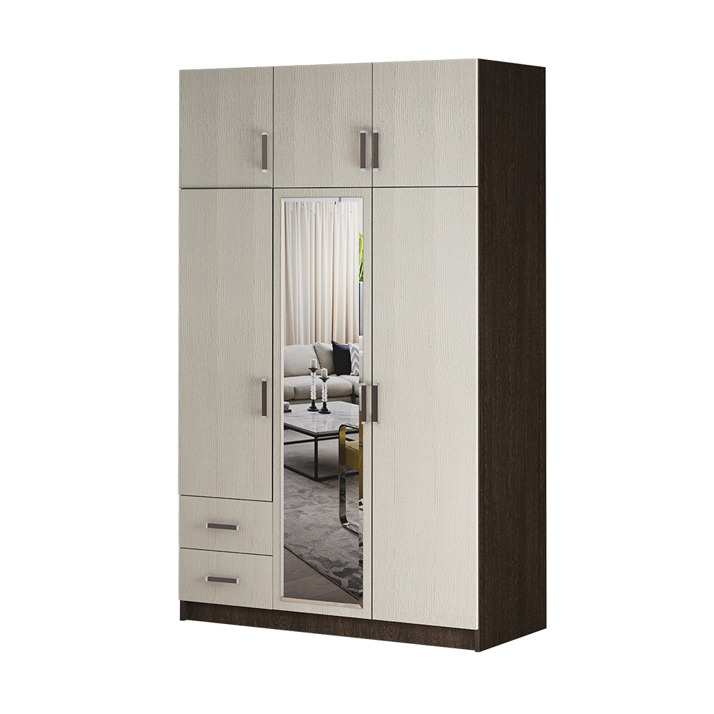 Шкаф трёхстворчатый с ящиками венге