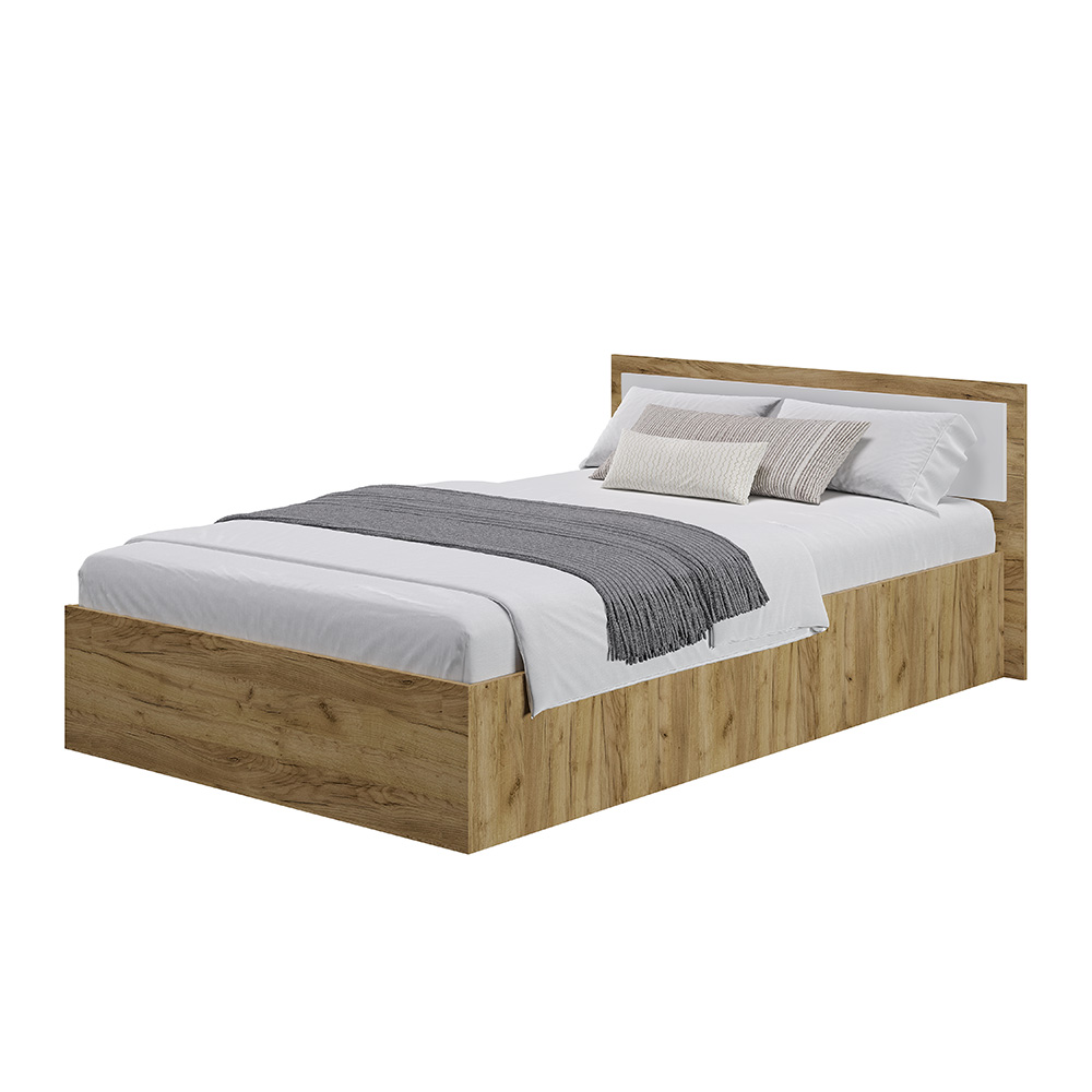 Кровать 1,2 Евро LIGHT КР-06 крафт/белый