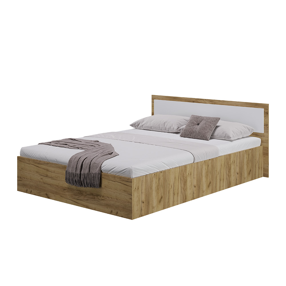 Кровать 1,4 Евро LIGHT КР-11 крафт/белый