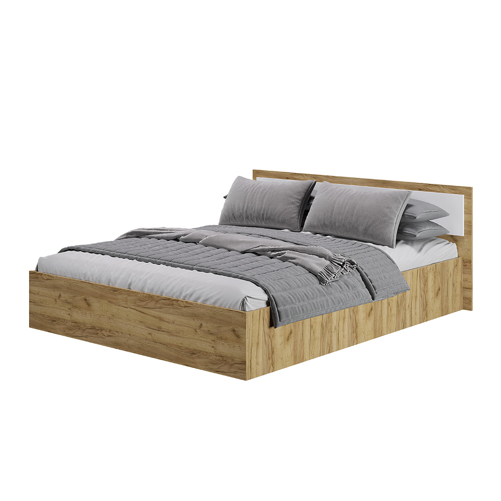 Кровать 1,6 Евро LIGHT КР-17 крафт/белый