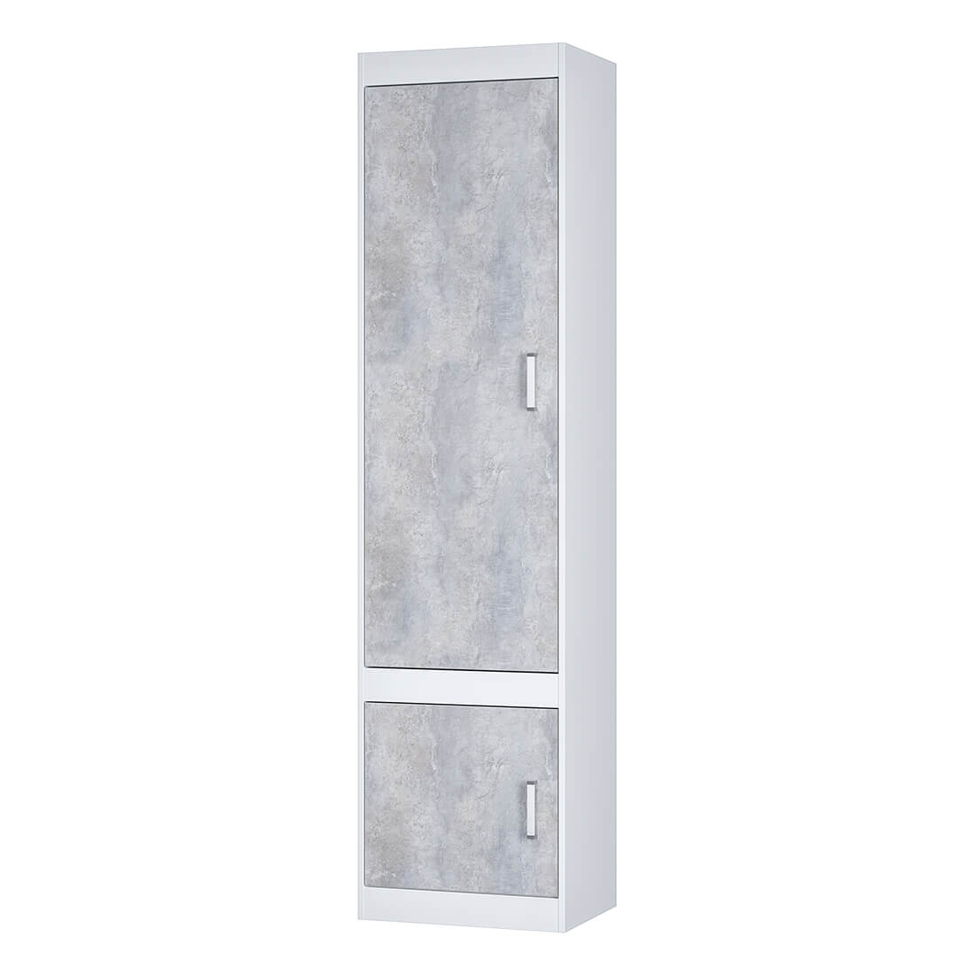 Шкаф Паскаль 1-дверный для белья белый/цемент светлый