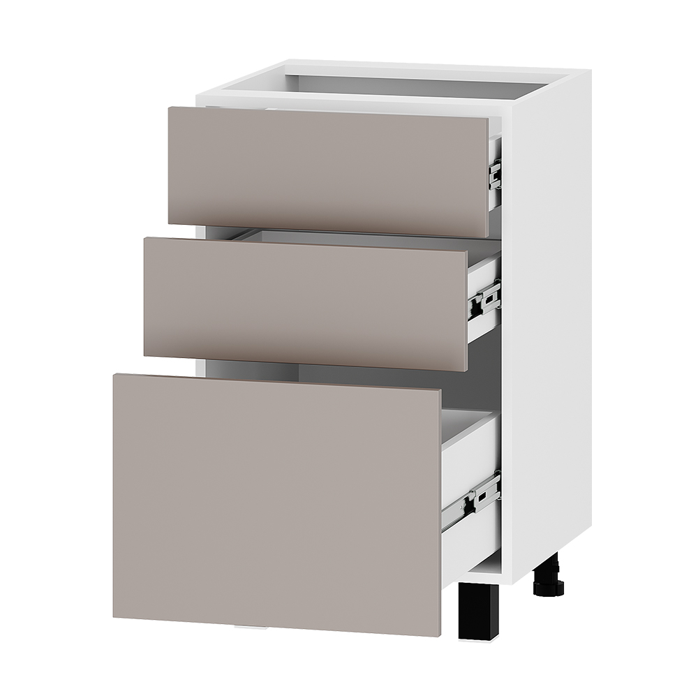 Кухонный шкаф-стол напольный Р3Я 500 (h820) (рабочий на 500 мм с тремя ящиками)