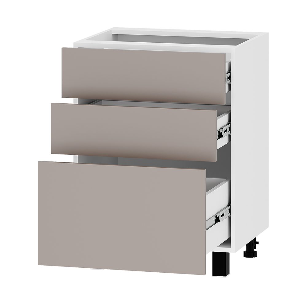 Кухонный шкаф-стол напольный Р3Я 600 (h820) (рабочий на 600 мм с тремя ящиками)