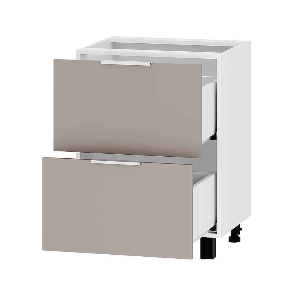 Кухонный шкаф-стол напольный РС2Я 600 (h820) (рабочий на 600 мм с двумя ящиками скрытого монтажа)