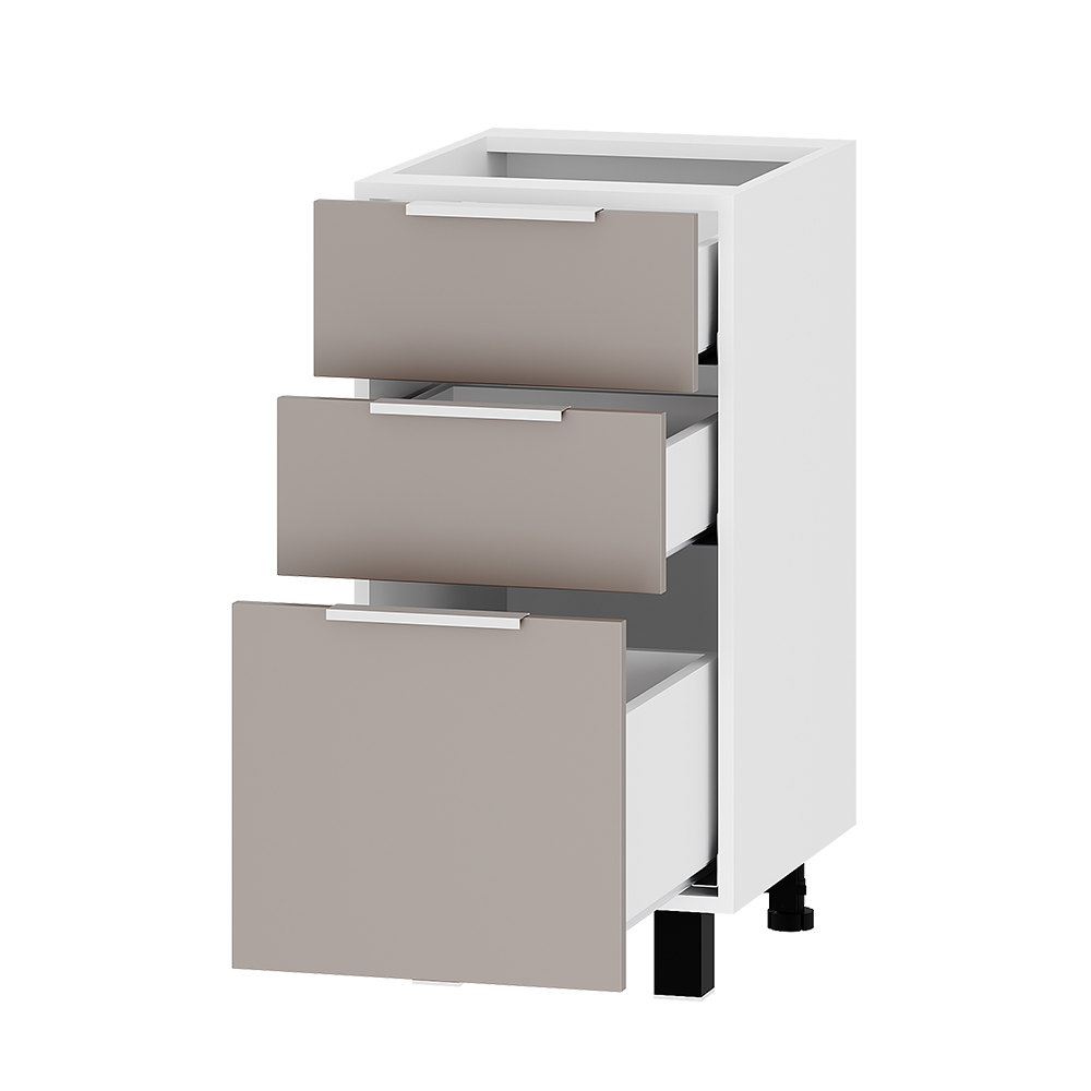 Кухонный шкаф-стол напольный РС3Я 400 (h820) (рабочий на 400 мм с тремя ящиками скрытого монтажа)