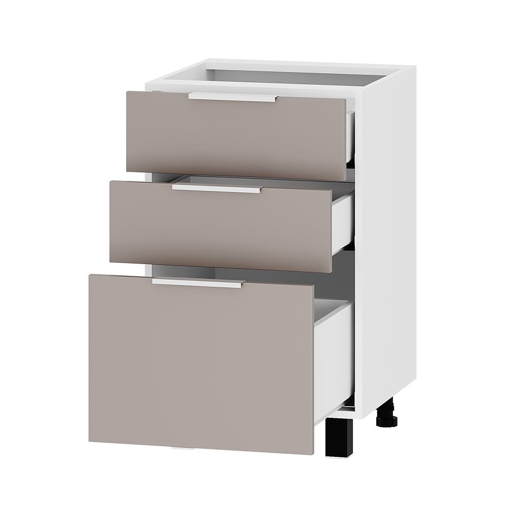 Кухонный шкаф-стол напольный РС3Я 500 (h820) (рабочий на 500 мм с тремя ящиками скрытого монтажа)