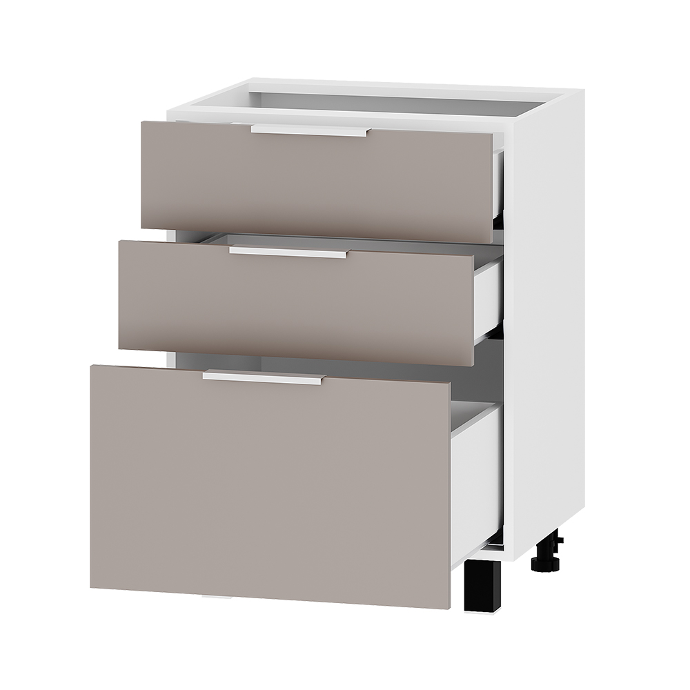 Кухонный шкаф-стол напольный РС3Я 600 (h820) (рабочий на 600 мм с тремя ящиками скрытого монтажа)