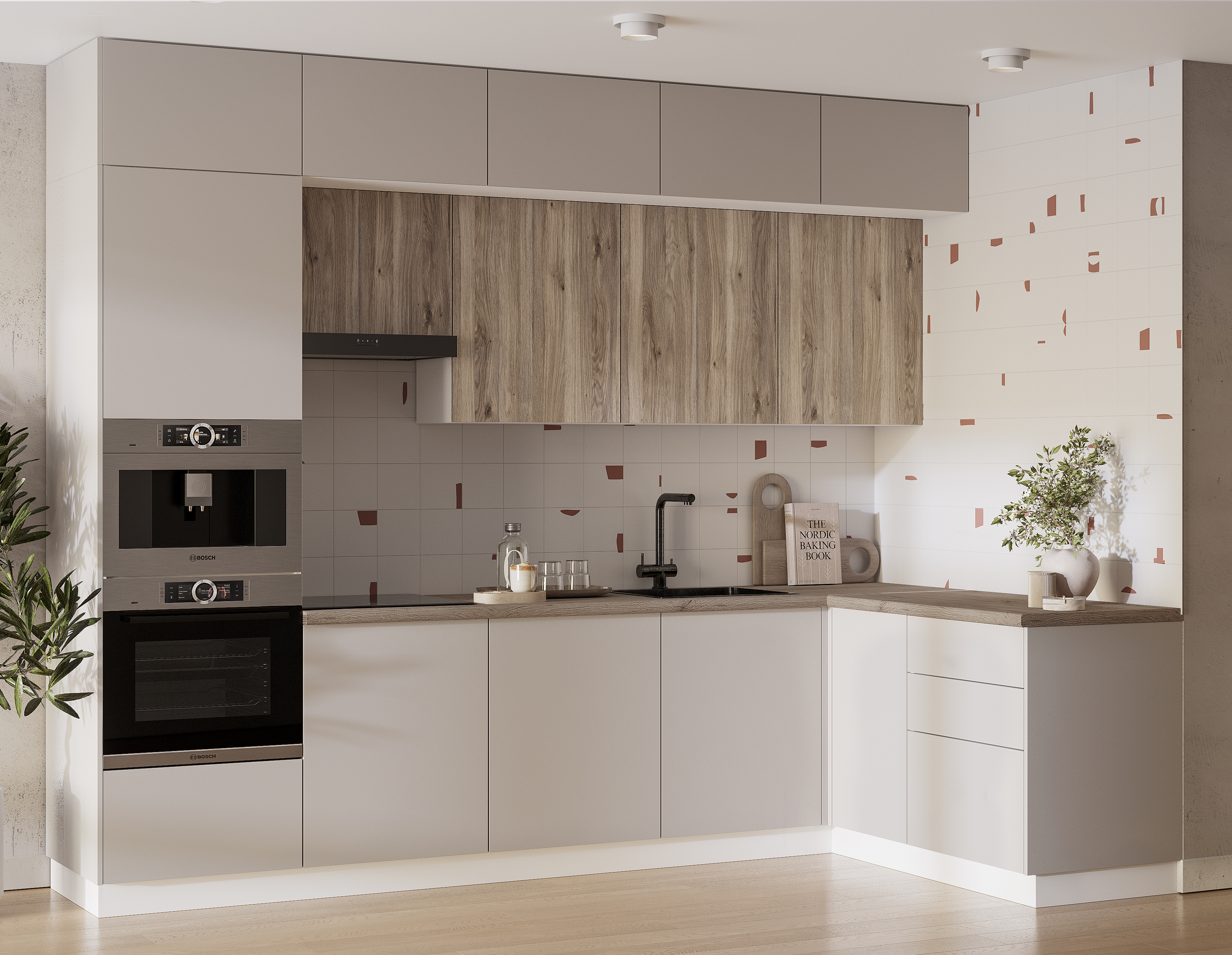 ЛДСП кашемир, дуб смоки