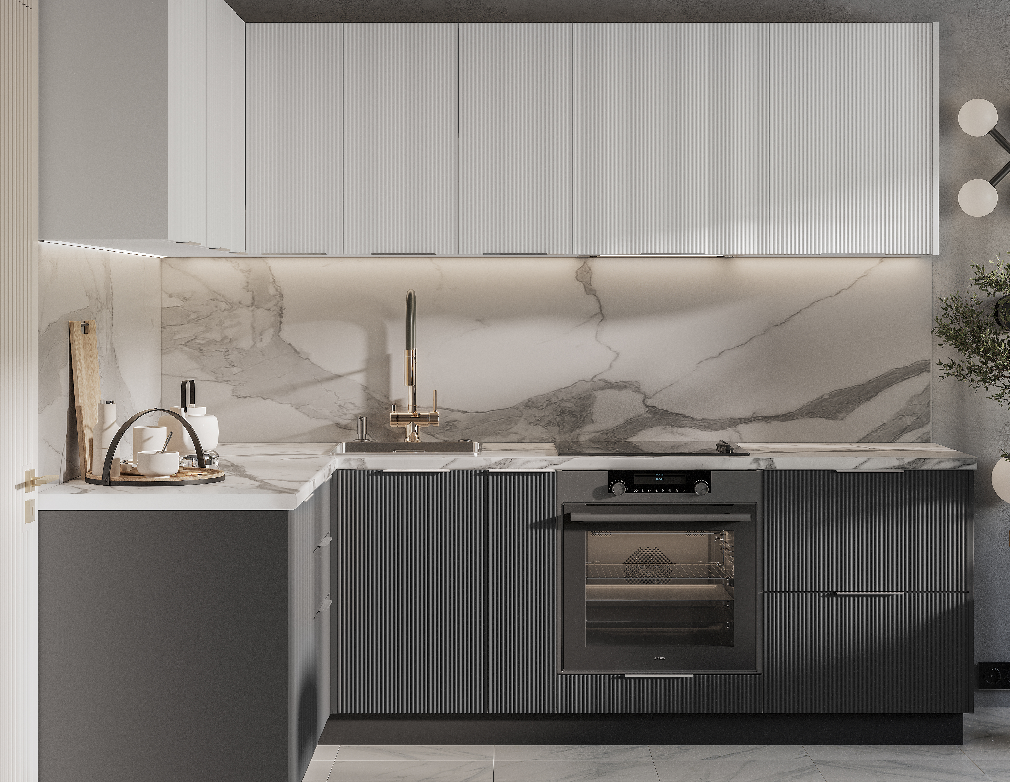 Рейка графит нубук F24, снежно-белый МF16