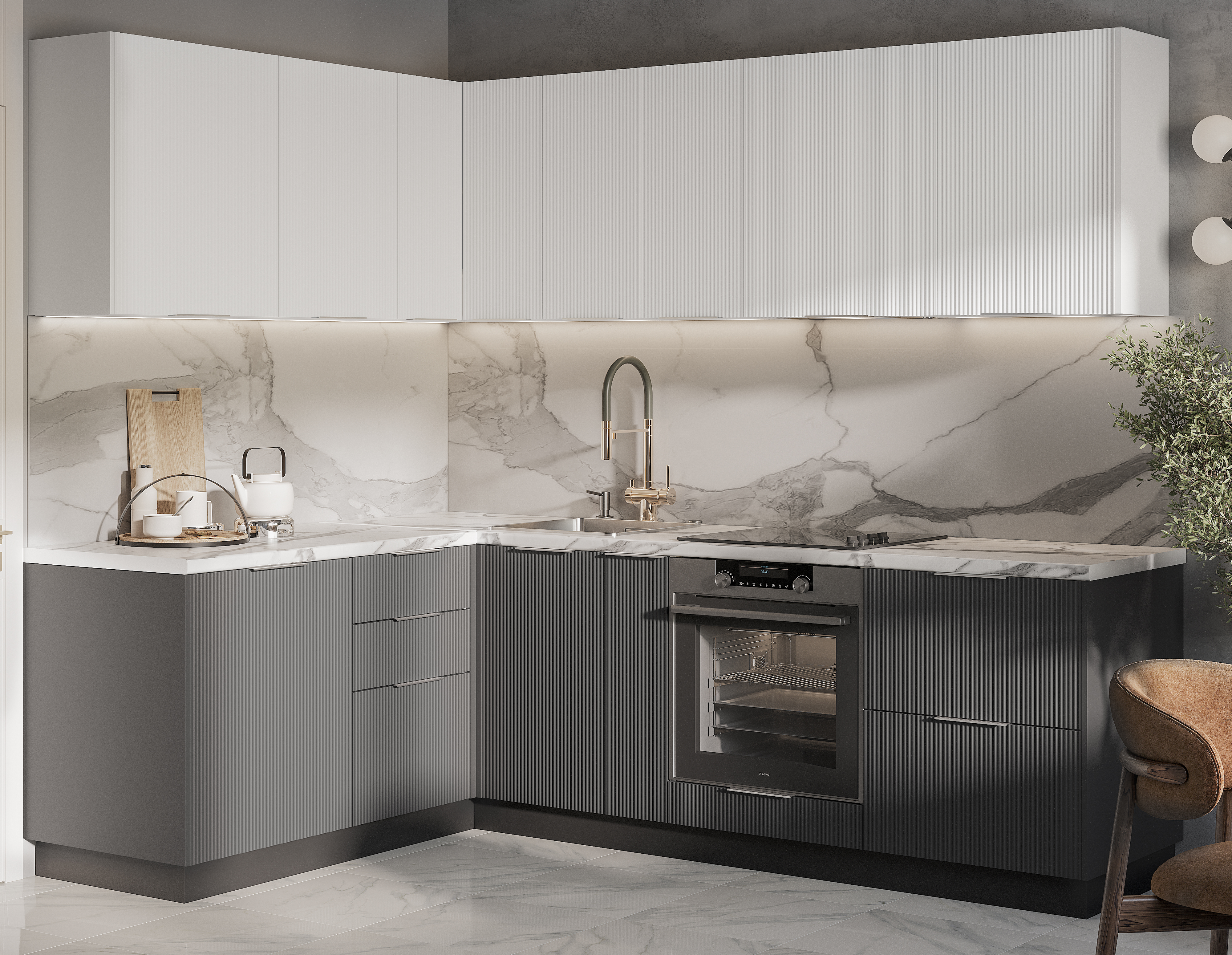 Рейка графит нубук F24, снежно-белый МF16_