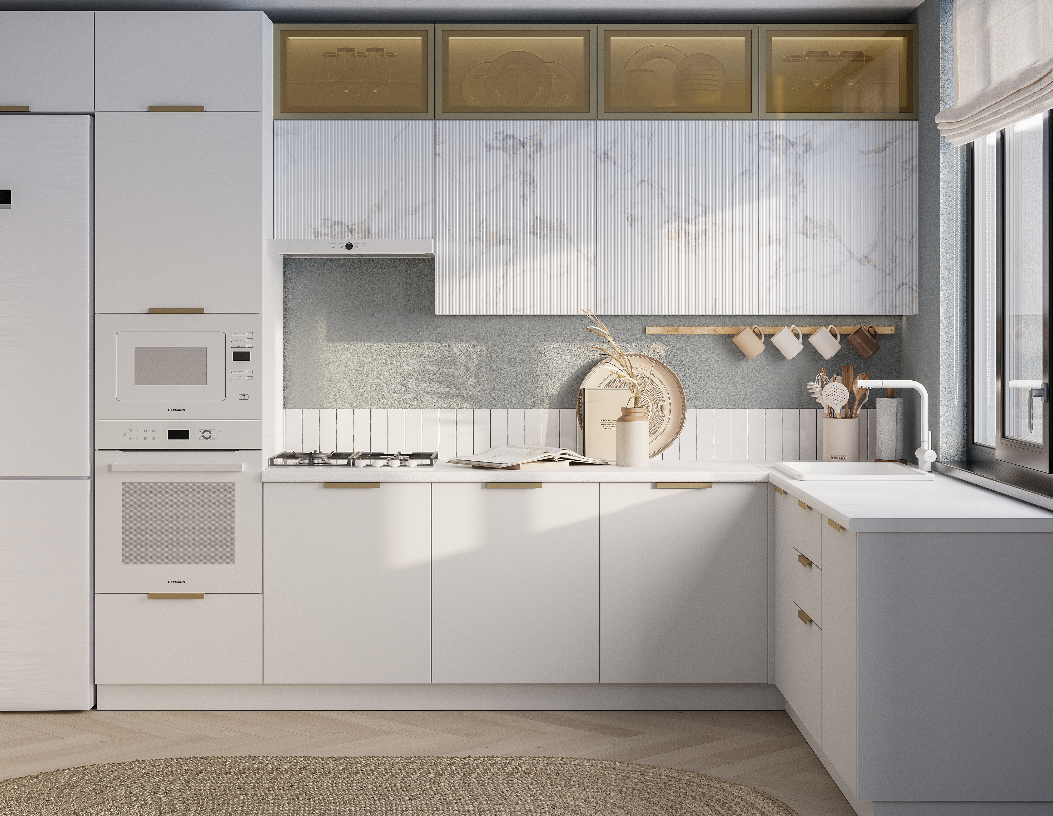 Мыло-снежно-белый МF16, Рейка-мрамор золотой MF15