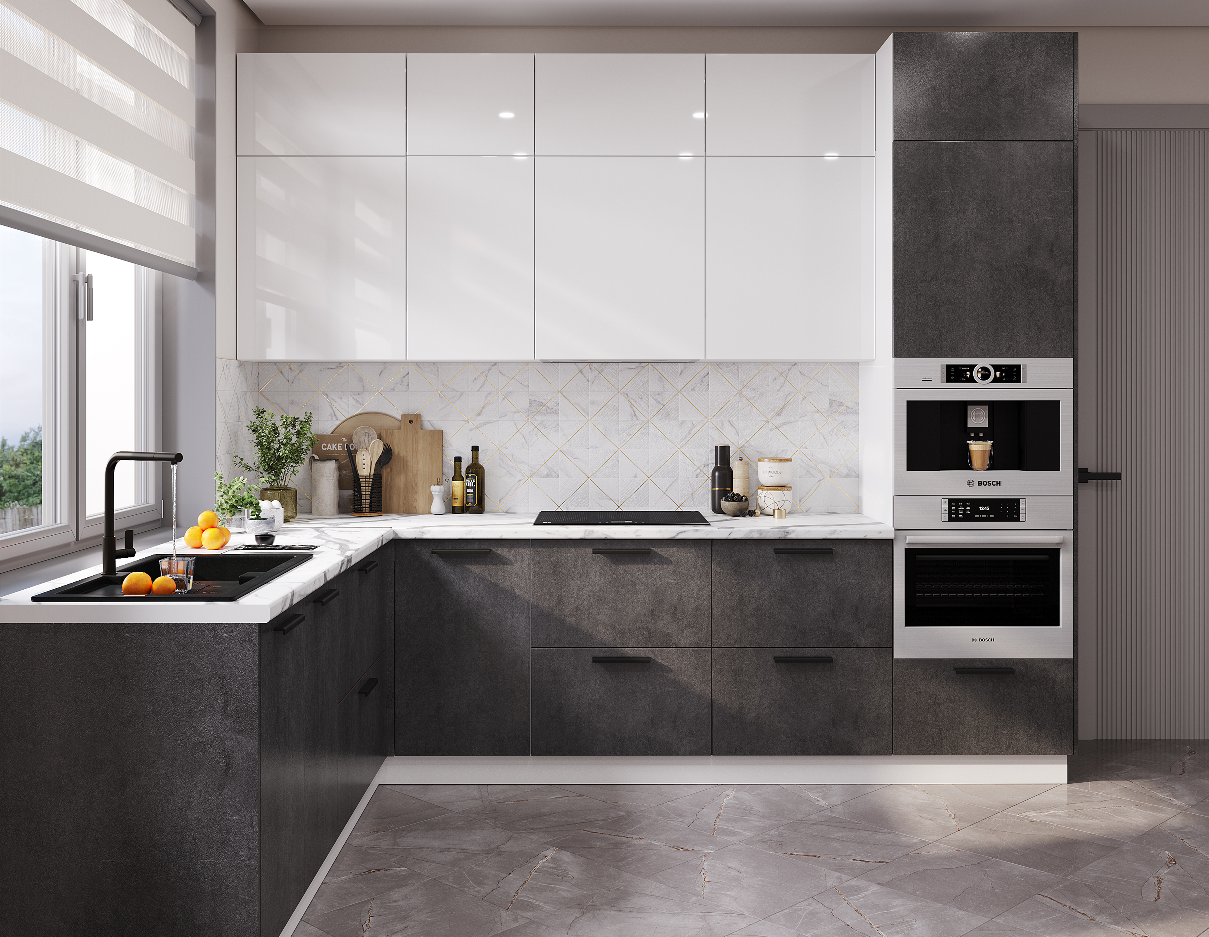 Мыло бетон графит M25, белый глянец MF07_