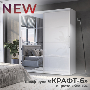 Новинка: шкаф-купе "Крафт-6" белый