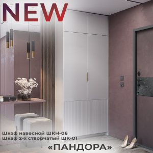 Новинки: шкаф навесной ШКН-06, шкаф 2-х створчатый ШК-01 "Пандора" 