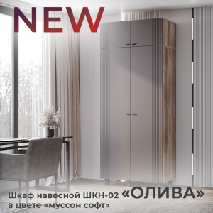 Новинка: шкаф навесной "Олива" ШКН-02 в цвете "муссон софт"