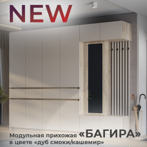 Новинка: модульная прихожая "Багира" в цвете "дуб смоки/кашемир"