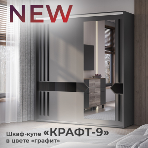 Новинка: шкаф-купе "Крафт-9" графит